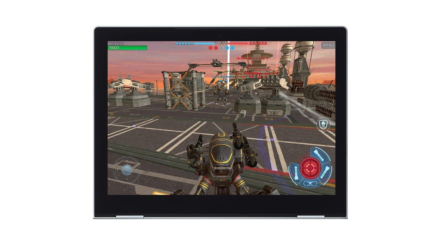 War Robots in tablet/mobile gameplay mode.