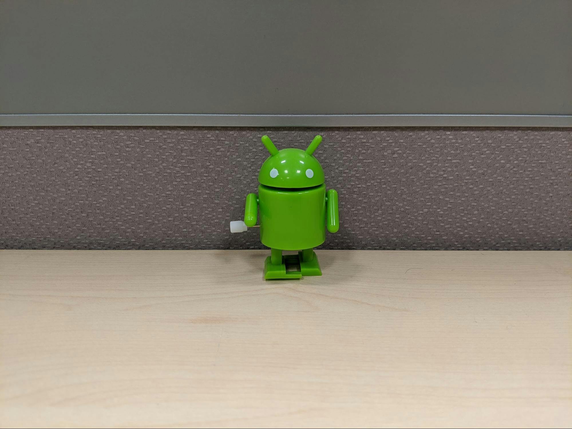 A scene with a cute Android figurine (bugdroid)