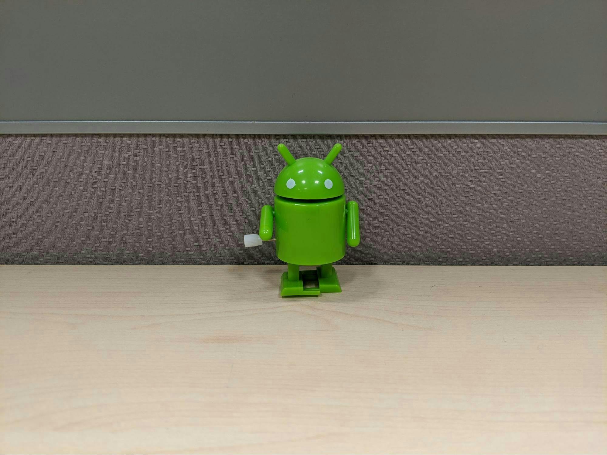 A scene with a cute Android figurine (bugdroid)