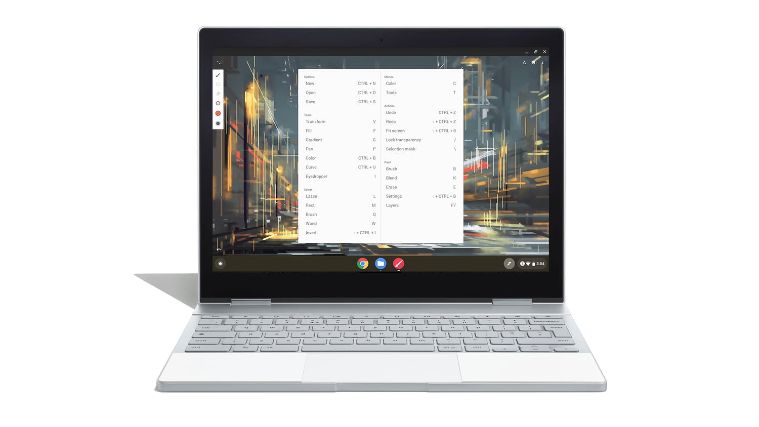 Control display for Infinite Painter