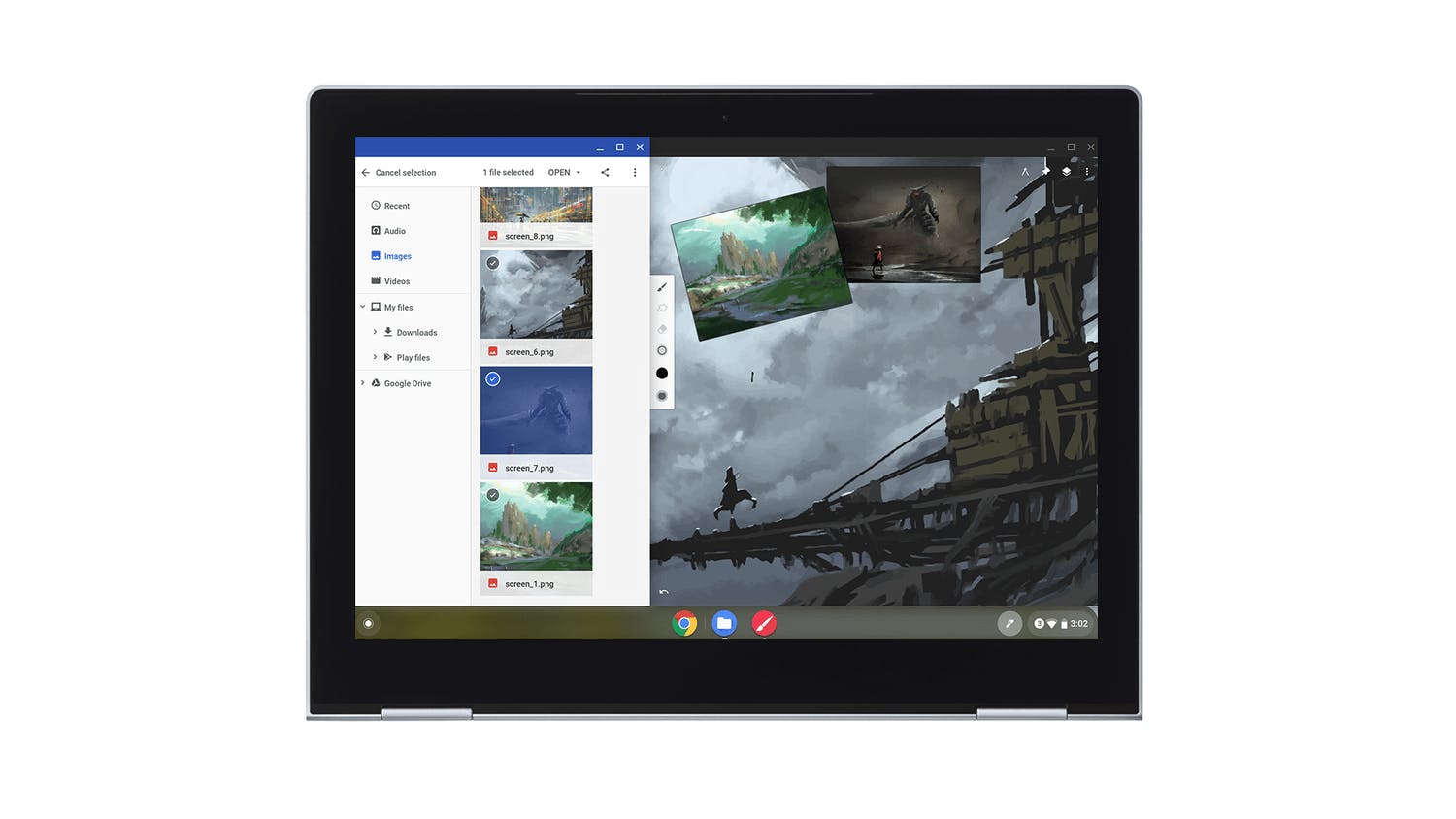 Art board view of Infinite Painter